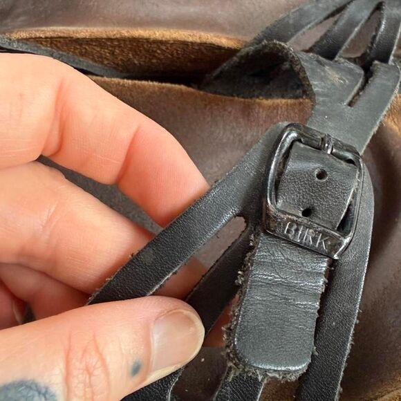 Birkenstock Bali Women's Black Leather Ankle Strap Sandals - Picture 2 of 5